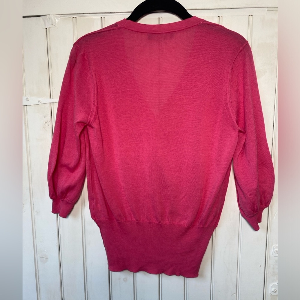 Piazza Sempione 100% Cotton Pink Cardigan Short Sleeve IT 44 US 8 - Picture 2 of 9